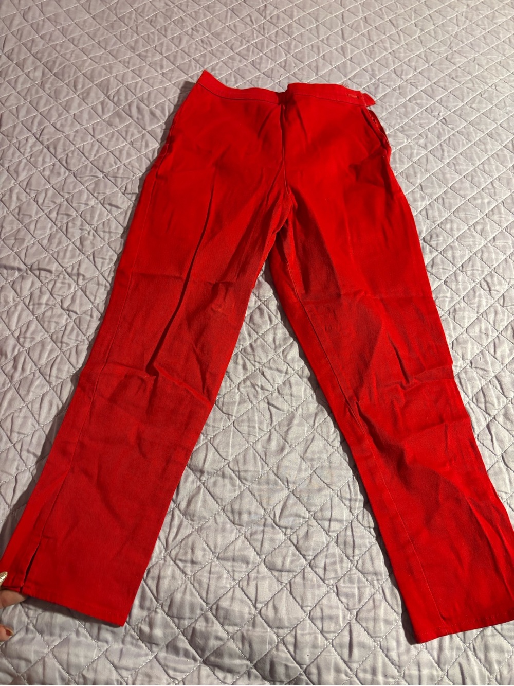 Stop Staring Red Corduroy Men's Straight-Leg Pants